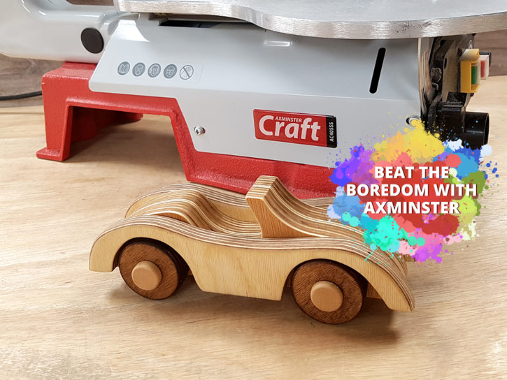 Completed wooden toy car